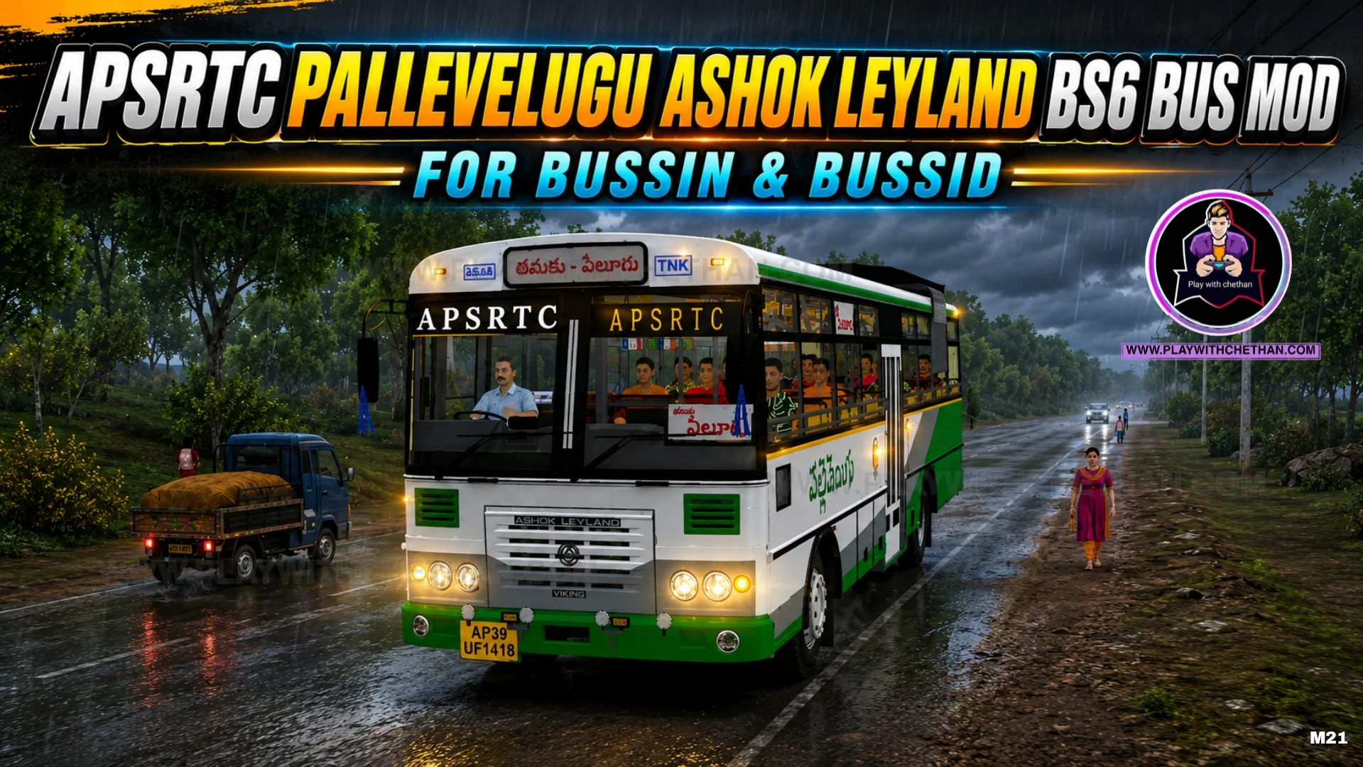 apsrtc pallevelugu ashok leyland bs6 bus mod for bussid & bussin
